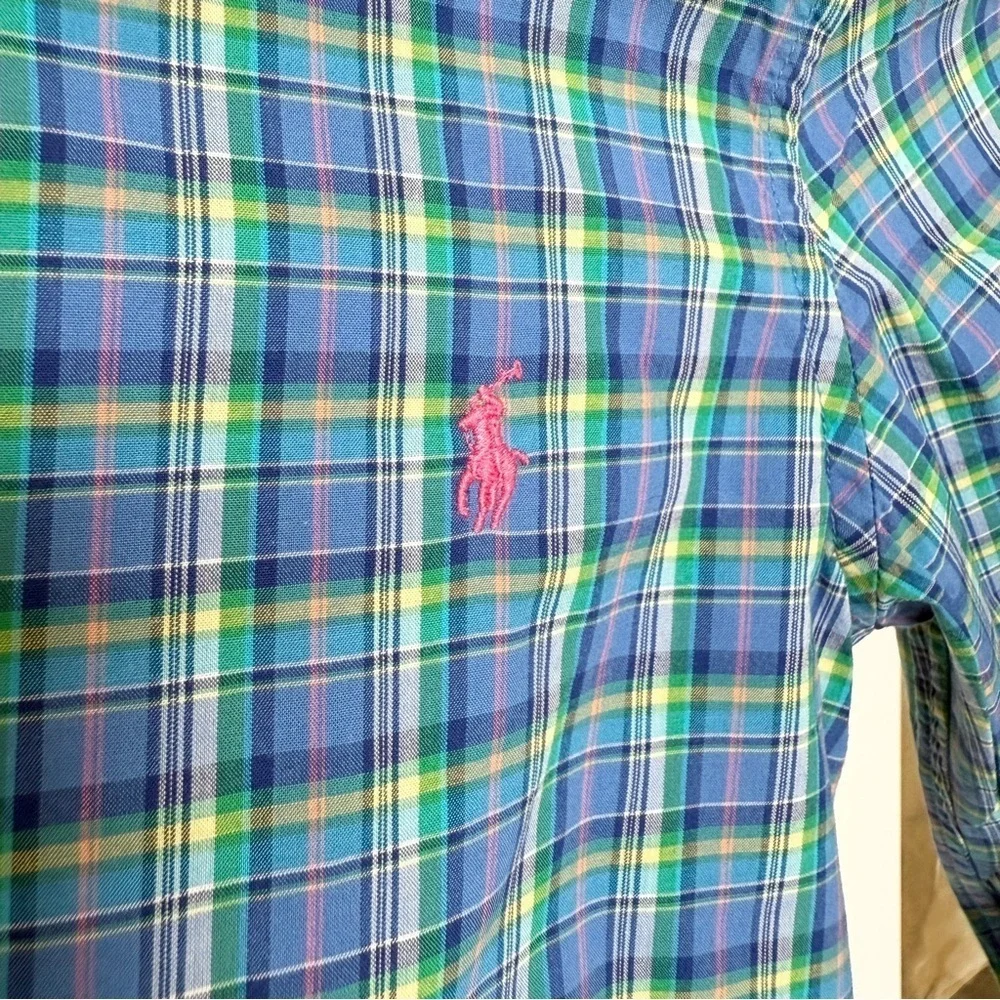 Ralph Lauren Boy’s Kids' Plaid Button-Down Shirt Size 6 Multicolor Casual Cotton